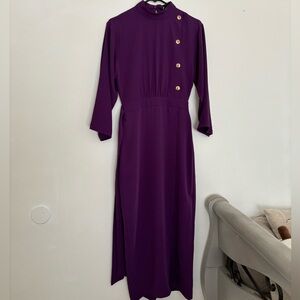 Beautiful elegant purple dress from Zara.Size XS and gold color plated buttons.